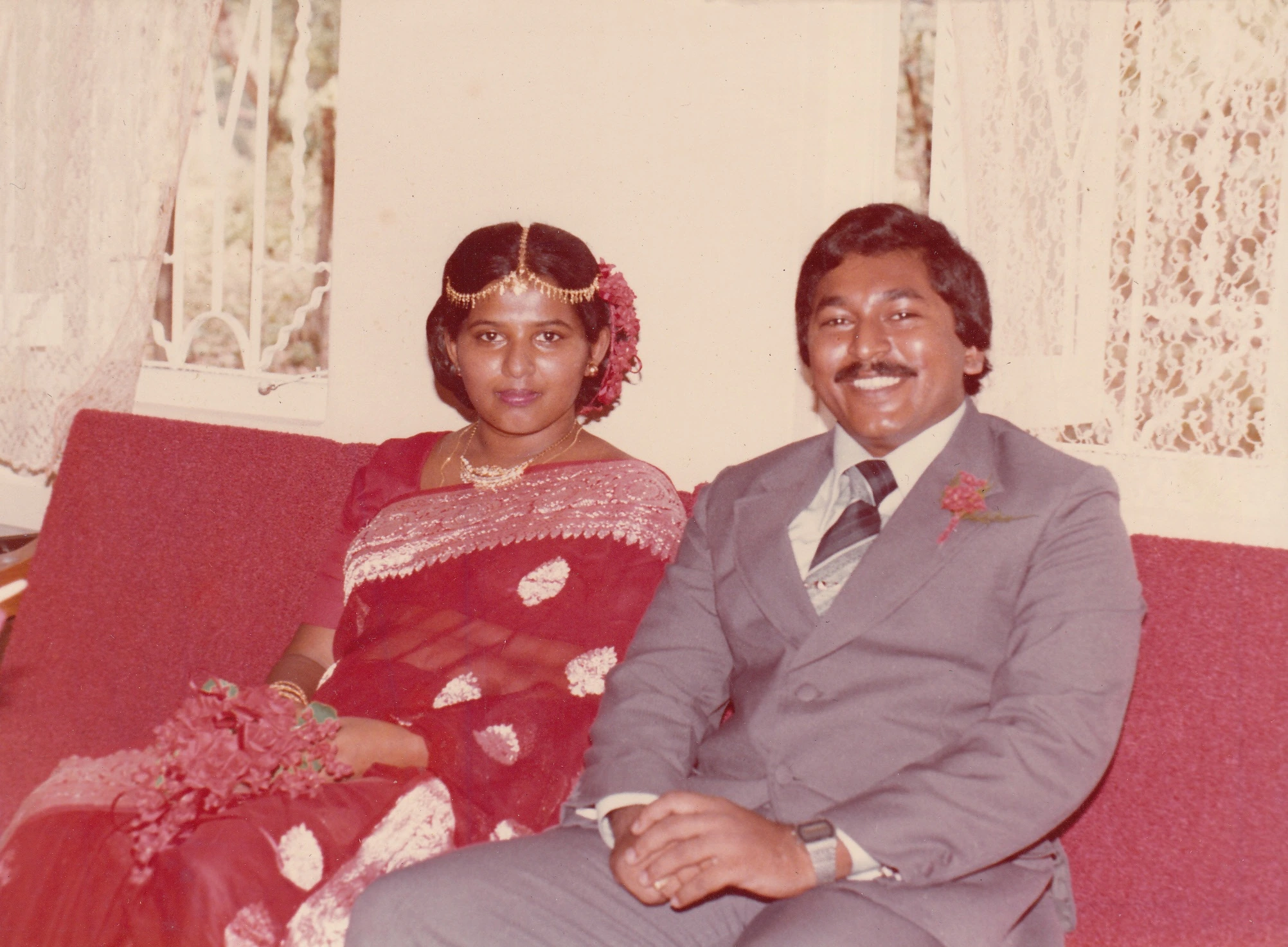 Anura and Jayamini on their wedding day