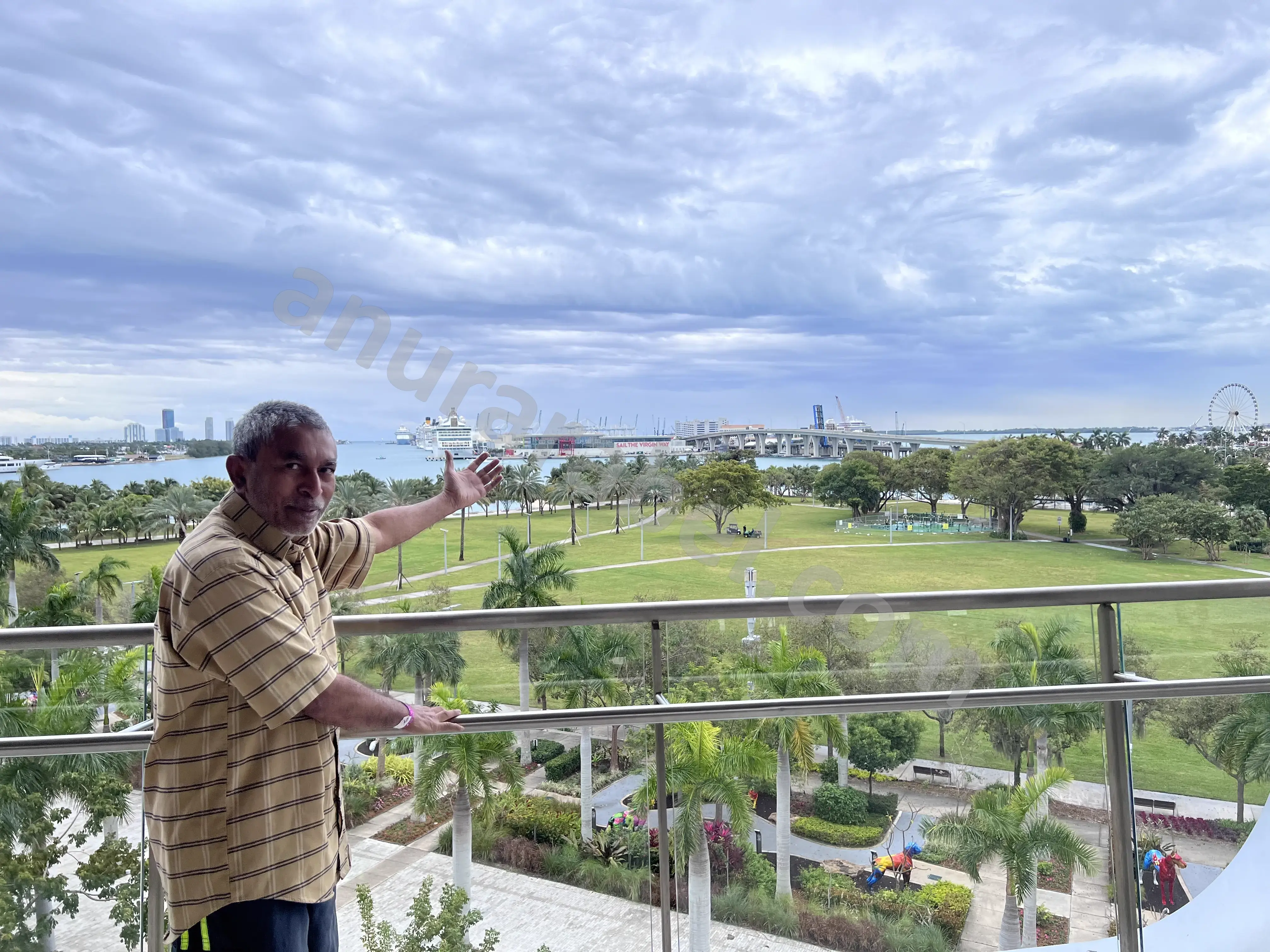 Anura with Chamara and Ruwanthi on the highest floor at Frost Museum in Miami, Florida